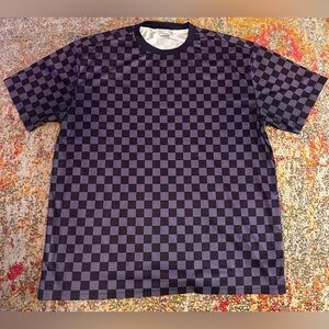 Umbro Mens Blue Checkered Short Sleeve Jersey. Blue. Size XL